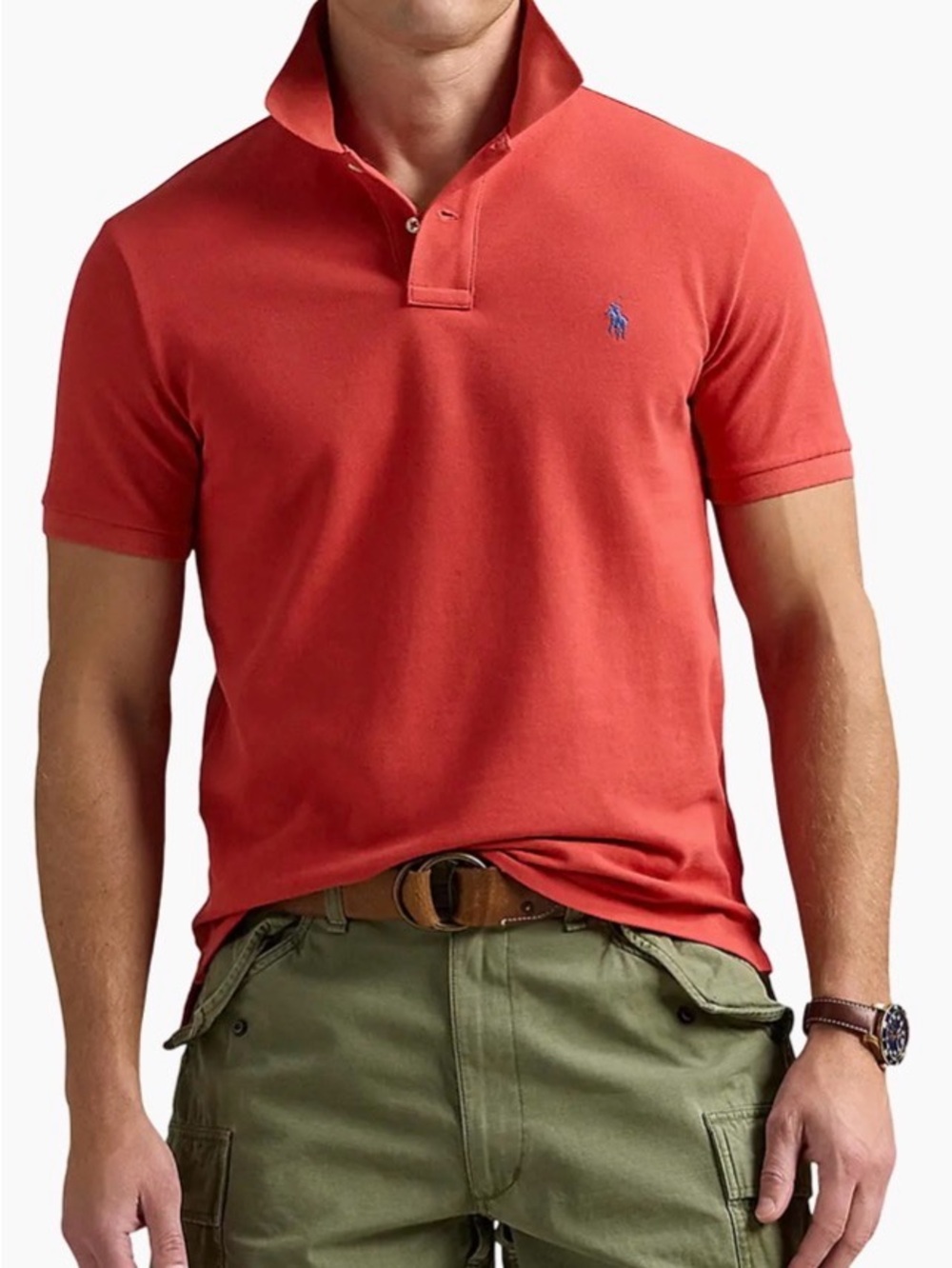 Polo Ralph Lauren Men’s 2XLT Classic Fit Polo Shirt Coral Blue Pony NWT